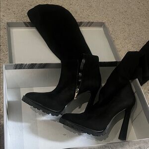 Jennifer Lopez Black Heeled Boots
